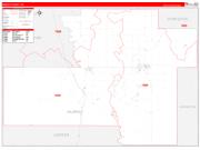 Murray County, OK Wall Map Zip Code Red Line Style 2022