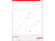 Neshoba County, MS Wall Map Zip Code Red Line Style 2022