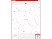 Newton County, MS Wall Map Zip Code Red Line Style 2022
