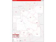 Noble County, OH Wall Map Zip Code Red Line Style 2022