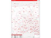Oakland County, MI Wall Map Zip Code Red Line Style 2022