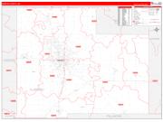 Olmsted County, MN Wall Map Zip Code Red Line Style 2022