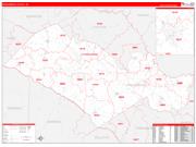 Orangeburg County, SC Wall Map Zip Code Red Line Style 2023