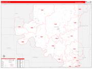 Osage County, OK Wall Map Zip Code Red Line Style 2022
