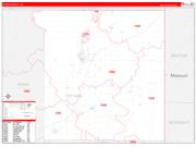 Ottawa County, OK Wall Map Zip Code Red Line Style 2022