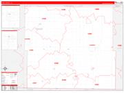 Page County, IA Wall Map Zip Code Red Line Style 2022