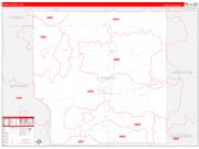 Panola County, MS Wall Map Zip Code Red Line Style 2022