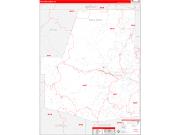 Paulding County, GA Wall Map Zip Code Red Line Style 2023