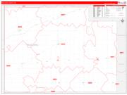 Paulding County, OH Wall Map Zip Code Red Line Style 2022