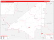 Peach County, GA Wall Map Zip Code Red Line Style 2022