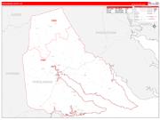 Perquimans County, NC Wall Map Zip Code Red Line Style 2022