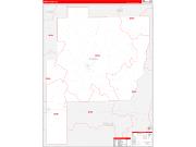Perry County, AL Wall Map Zip Code Red Line Style 2022