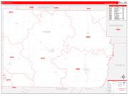 Perry County, IL Wall Map Zip Code Red Line Style 2022