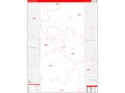 Perry County, MS Wall Map Zip Code Red Line Style 2022