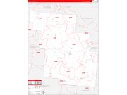 Perry County, OH Wall Map Zip Code Red Line Style 2022