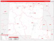 Pickaway County, OH Wall Map Zip Code Red Line Style 2022