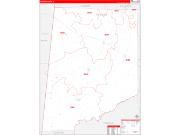 Pickens County, AL Wall Map Zip Code Red Line Style 2022