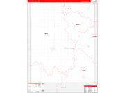 Pipestone County, MN Wall Map Zip Code Red Line Style 2022