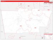 Polk County, GA Wall Map Zip Code Red Line Style 2022