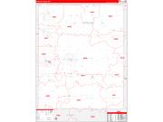 Portage County, OH Wall Map Zip Code Red Line Style 2022