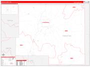 Prentiss County, MS Wall Map Zip Code Red Line Style 2022