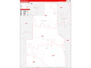 Quitman County, MS Wall Map Zip Code Red Line Style 2022