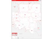 Ramsey County, ND Wall Map Zip Code Red Line Style 2022