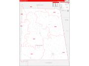 Randolph County, AL Wall Map Zip Code Red Line Style 2023