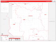 Richland County, IL Wall Map Zip Code Red Line Style 2022