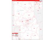 Richland County, OH Wall Map Zip Code Red Line Style 2022