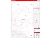 Rogers County, OK Wall Map Zip Code Red Line Style 2023