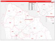 Rowan County, NC Wall Map Zip Code Red Line Style 2022
