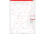 Rusk County, TX Wall Map Zip Code Red Line Style 2022