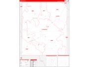 Saline County, IL Wall Map Zip Code Red Line Style 2022