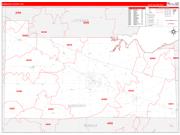 Sandusky County, OH Wall Map Zip Code Red Line Style 2022