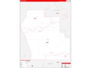 Scott County, IL Wall Map Zip Code Red Line Style 2022