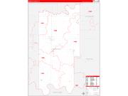 Seminole County, OK Wall Map Zip Code Red Line Style 2022