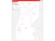 Sharkey County, MS Wall Map Zip Code Red Line Style 2022