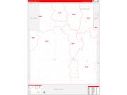 Sheridan County, ND Wall Map Zip Code Red Line Style 2022