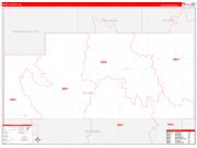 Slope County, ND Wall Map Zip Code Red Line Style 2022