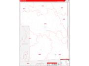 Smith County, MS Wall Map Zip Code Red Line Style 2022