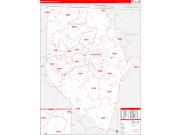 Spartanburg County, SC Wall Map Zip Code Red Line Style 2022
