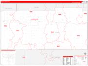 Stark County, ND Wall Map Zip Code Red Line Style 2022
