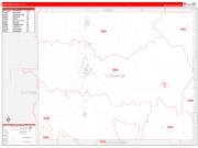 Stephens County, OK Wall Map Zip Code Red Line Style 2022
