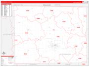 Stephenson County, IL Wall Map Zip Code Red Line Style 2022