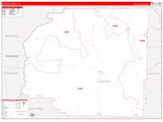 Stewart County, GA Wall Map Zip Code Red Line Style 2022