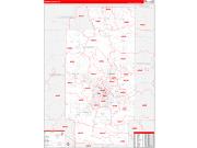 Summit County, OH Wall Map Zip Code Red Line Style 2022