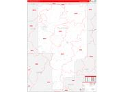 Tallapoosa County, AL Wall Map Zip Code Red Line Style 2022