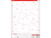 Tama County, IA Wall Map Zip Code Red Line Style 2022