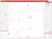 Terry County, TX Wall Map Zip Code Red Line Style 2022